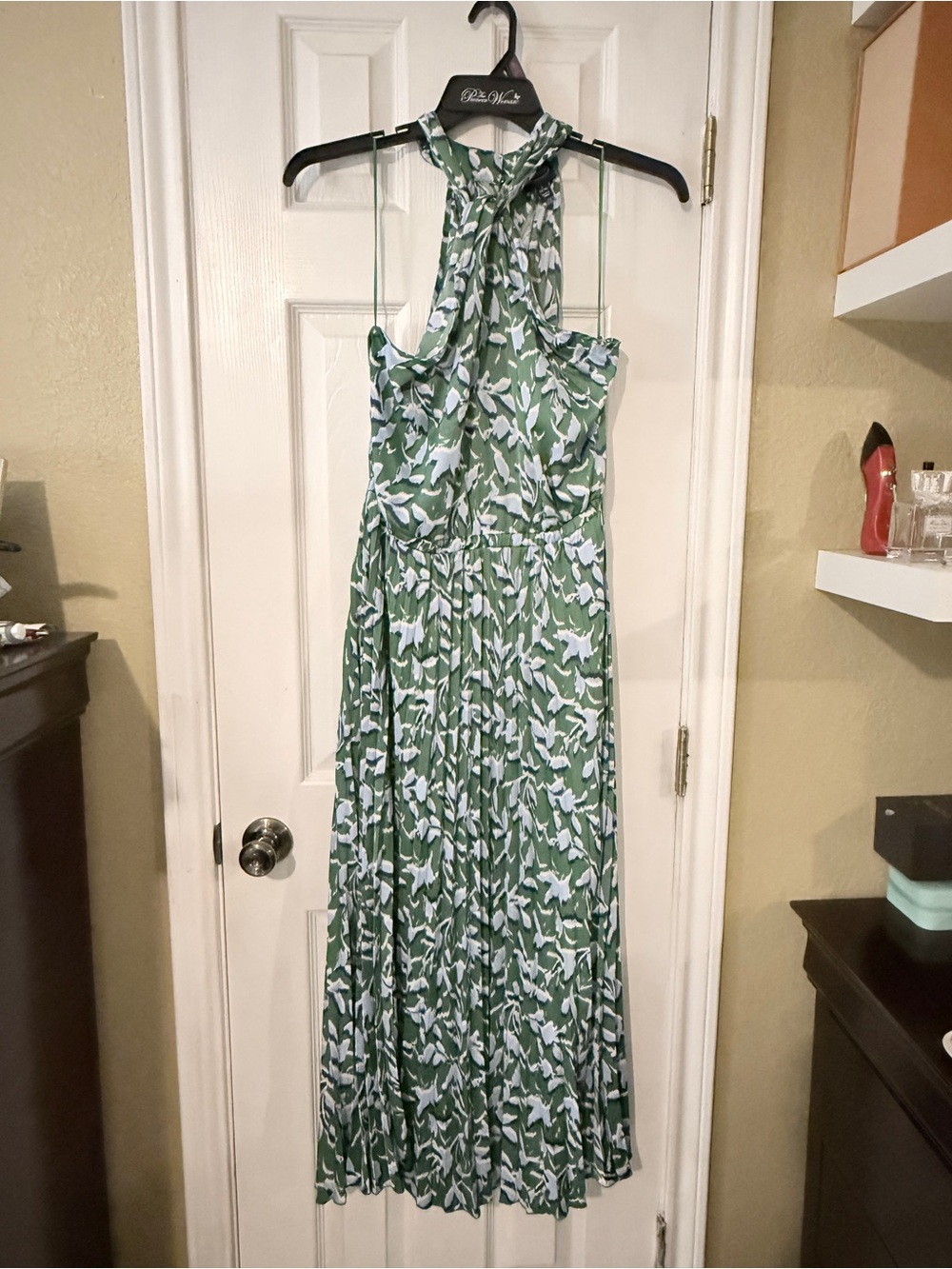 Scoop Green Printed Maxi Dress - L (12-14)